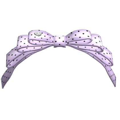 Polka Dots Satin Bow Purple