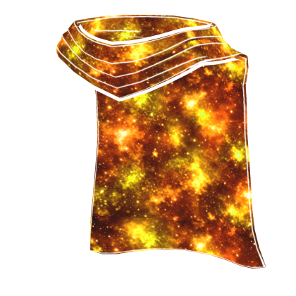 Cartoony Orange Galaxy Cape 🌌