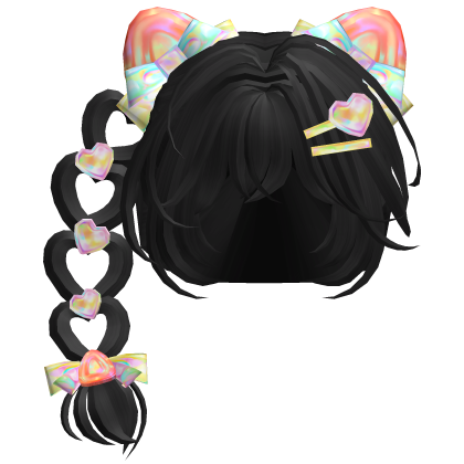 Heart Braid Strawberry Ears Hair Cute in Black