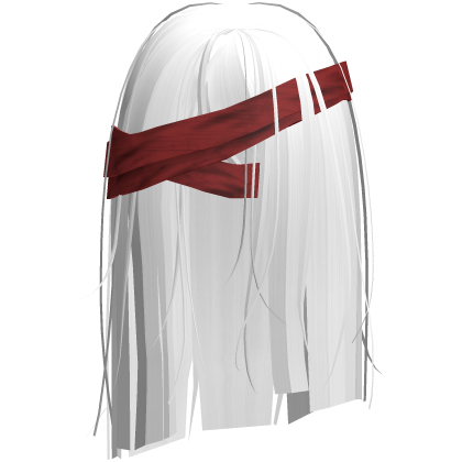Horror White Short Hair w Red Bandages Roblox item