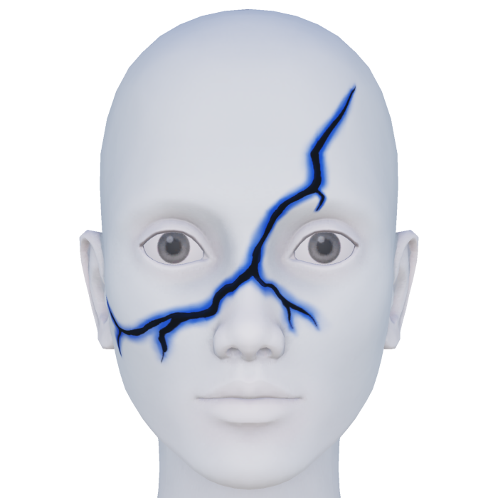 Dark Blue Anime Lightning Void Scar Left