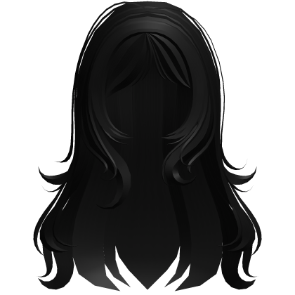 Long Black Messy Swirly Anime Hair Roblox item
