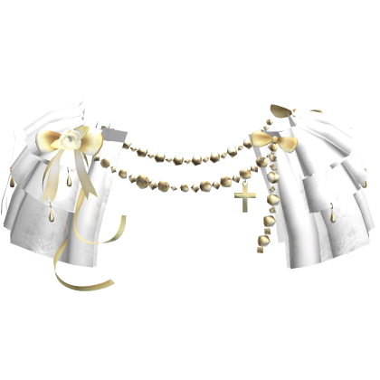 White Victorian Lace Yellow Ribbon Dress