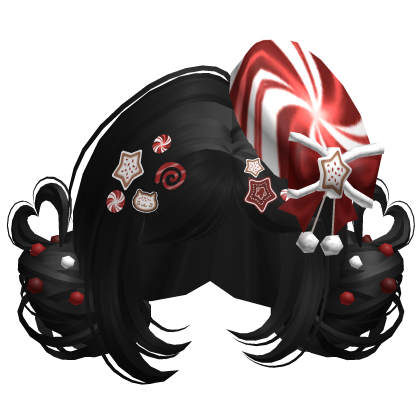 ♡ Christmas Candycane Buns (Black)