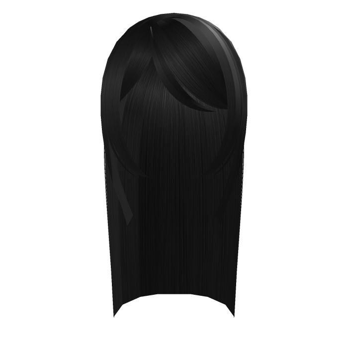 Long Hair with Bangs - Black