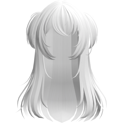 shy wispy layered hair w/ pigtails white