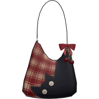 2000s red autumn plaid cat shoulder bag & charms Roblox item