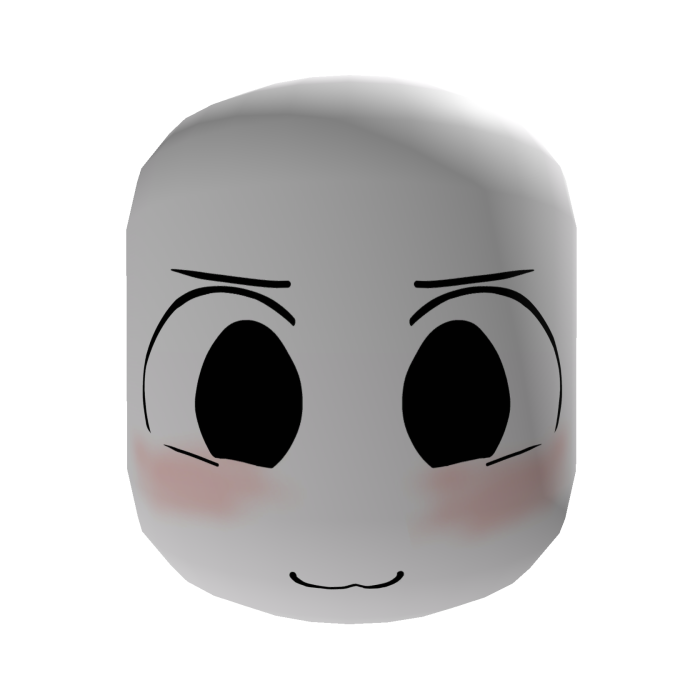 Blushing Silly Chibi Face - White