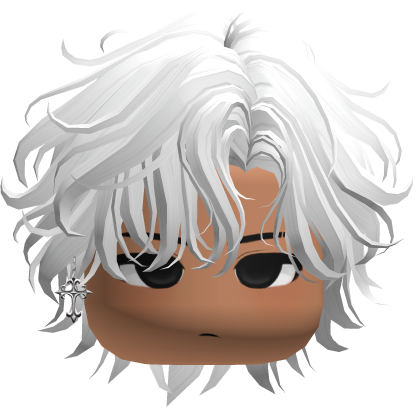 White Emo SidePart W/ Chibi Boy Face Roblox item