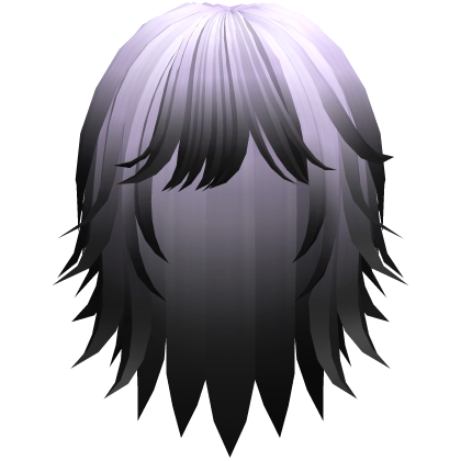 cute messy short moe hair in purple black Roblox item