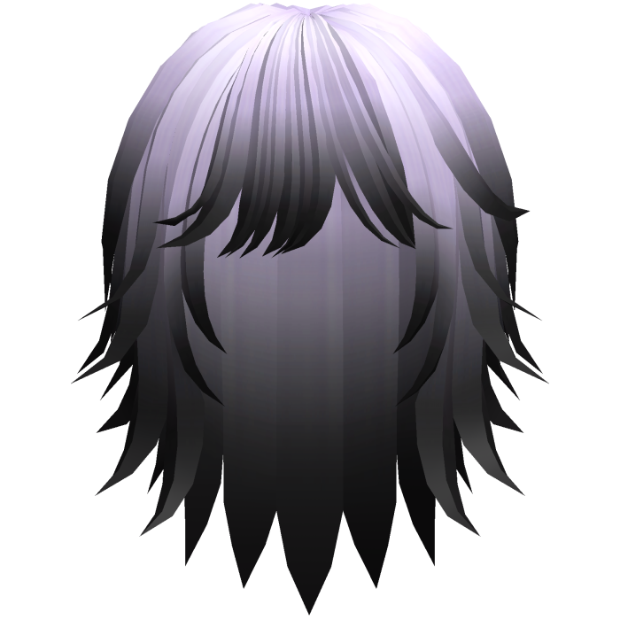 cute messy short moe hair in purple black
