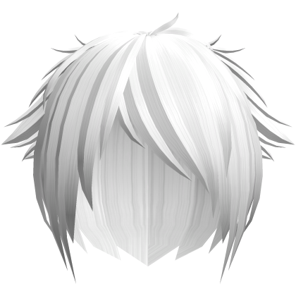 Cute emo messy white hair with tuff