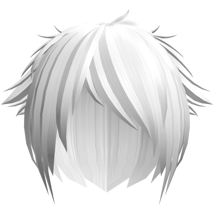 Cute emo messy white hair with tuff