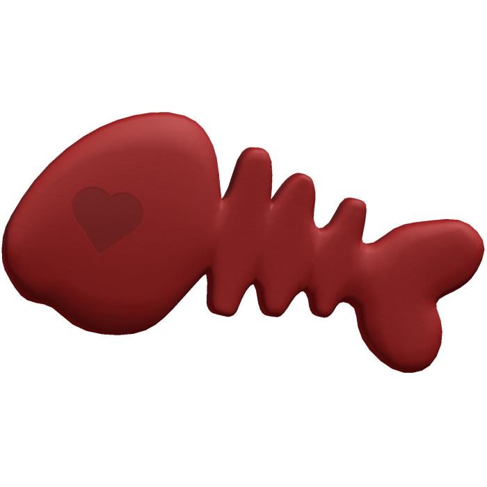 halloween cute red plastic fish bone