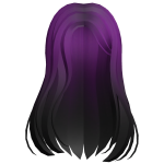 Y2K Straight Hair Purple to Black