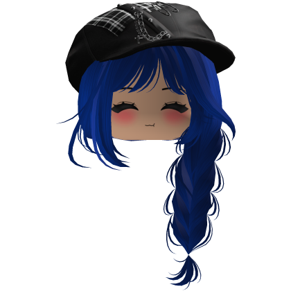 fluffy Y2K emo hair cute pretty braids (blue) Roblox item