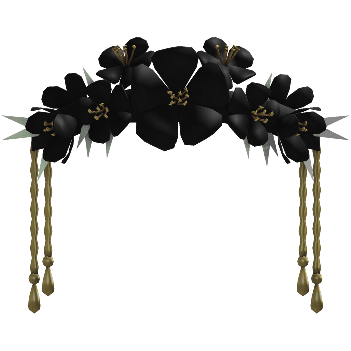 Black & Gold Flower Headpiece 