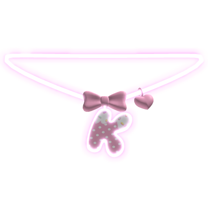 🧁 glowing emissive pink K initial necklace 3.0