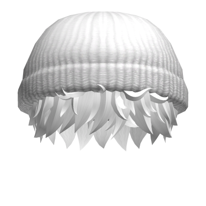 White Messy Boy Hair / White Beanie Roblox item