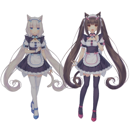 Chocola w Vanilla NekoPara CatGirls Cutout