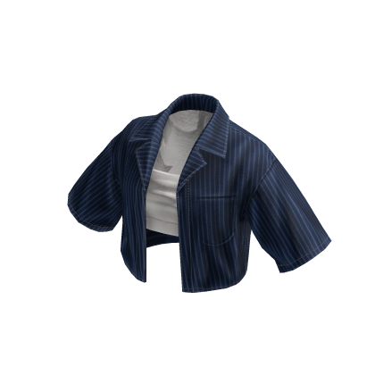 Summer Y2k shirt w crop top navy blue Roblox catalog item
