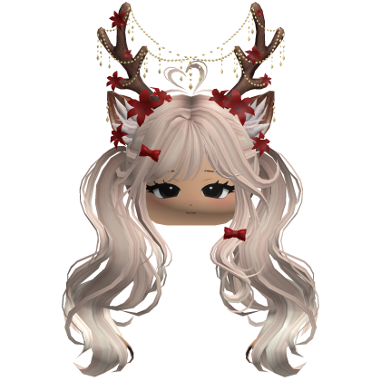 Ethereal Christmas Fairy Fawn Pigtails w/ Antlers