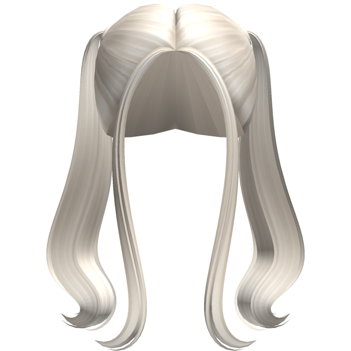 -',ৎ High Flowy Pigtails with Bangs in Ash Blonde