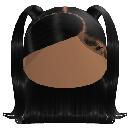 Side Swoop Half Up Ponytails In Black | Roblox Item - Rolimon's