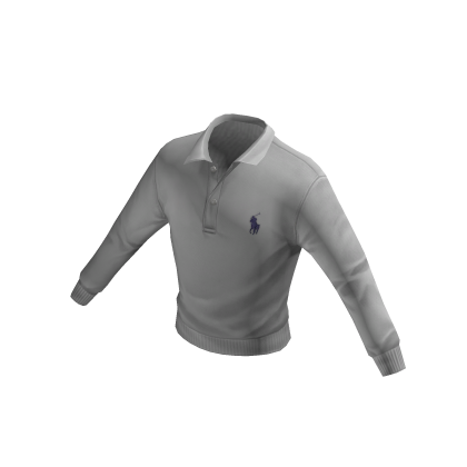 Ralph Lauren White Polo-Collar Fleece Pullover