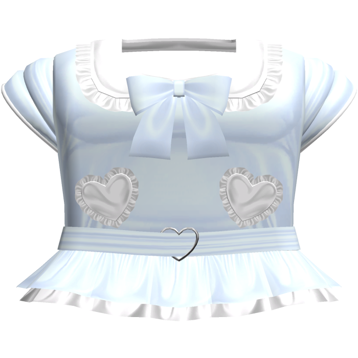 Baby Blue n White Sailor Heart Buckle Bow Dress