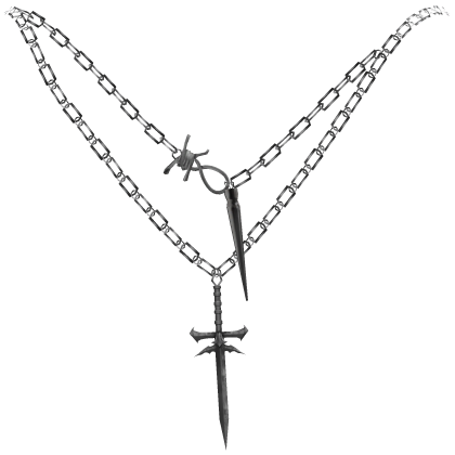Sword Silver City Necklace Set