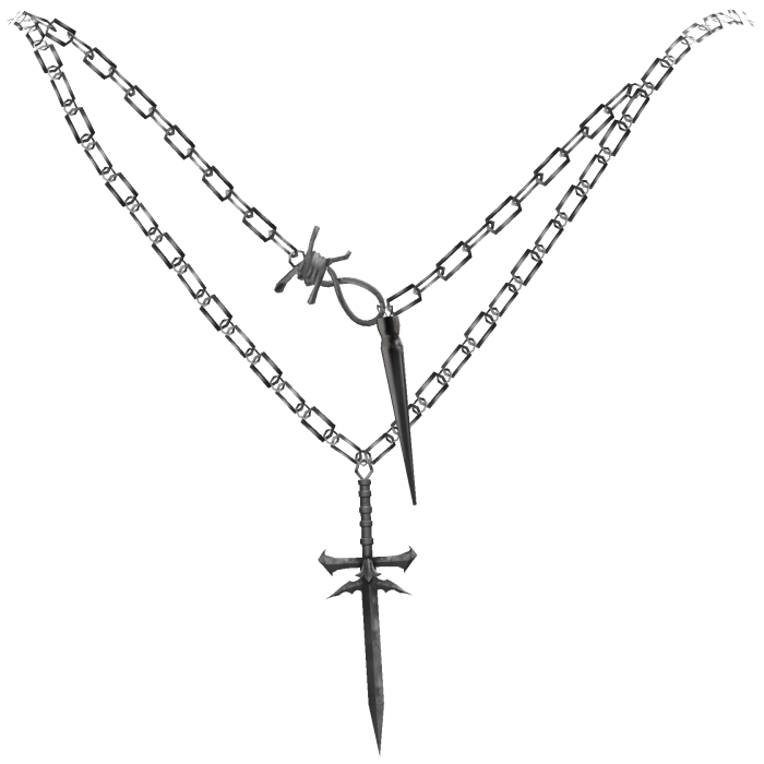 Sword Silver City Necklace Set