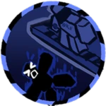 2 steps behind, 6 feet below Roblox badge thumbnail