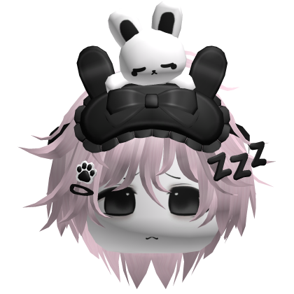 Moe Sleepy Cute Bunny Anime Boy Hair Pink