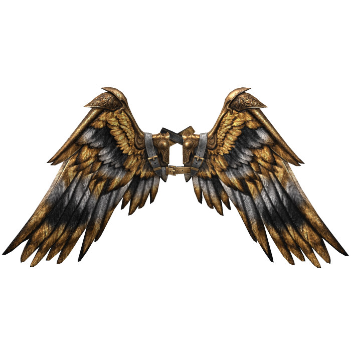 [PBR] Gold, Black & White Icarus Wings [Addon]