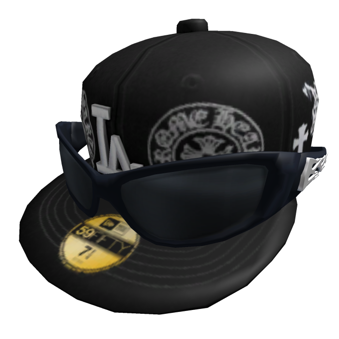 Chrome Fitted Tilted Hat with Shades