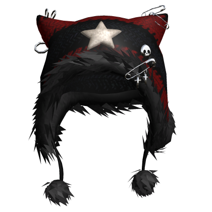 Dark Red Cat Knit Beanie