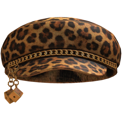 Trendy Chain Cheetah Print Beret (Ginger) Roblox item