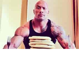 The Rock Eating Pancakes