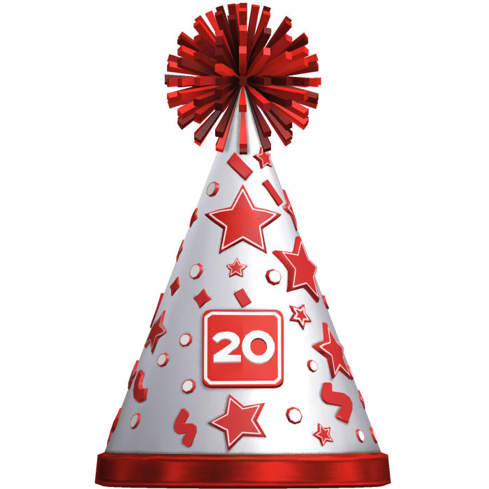 Red Classic Vicennial Party Hat Recolor (Addon)