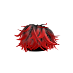 Red With Black Messy Fluffy Hair