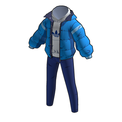 adidas Toon Outfit Blue over Grey thumbnail