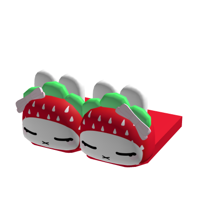 (1.0) cute strawberry bunny slippers