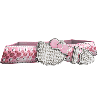 Y2K Studded Kitty Rhinestone Diamond Belt [Pink]