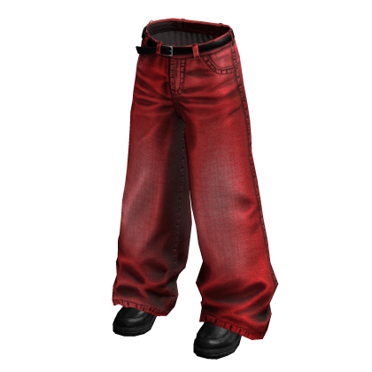 Red Bootcut Denim Jeans