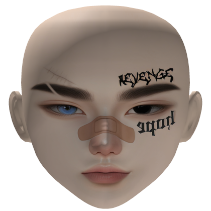 Korean Anime zeslin boy face makeup tattoo scar