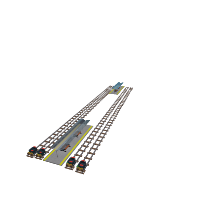 Train Station + Rails + Trains