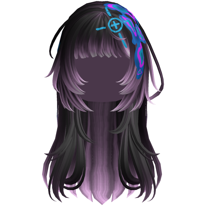 Black Pink Heatwave Crosshair Punk Flowy Girl Hair
