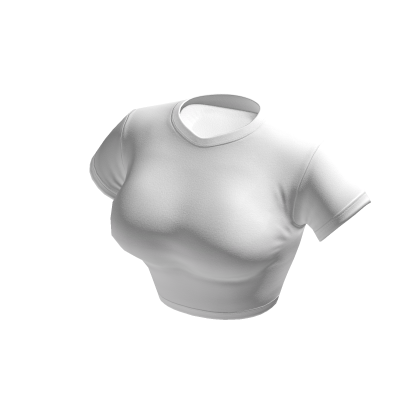 Crop Top White Basic Tight Baby Baddie Tee Shirt