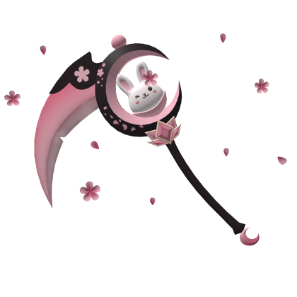 Sakura Moon Bunny Scythe - Black Pink Roblox item